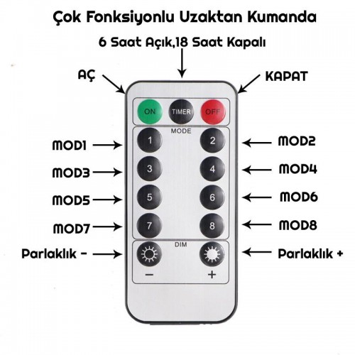 Exeo USB Perde Peri Led Kumandali Dekoratif Su Geçirmez Sarı