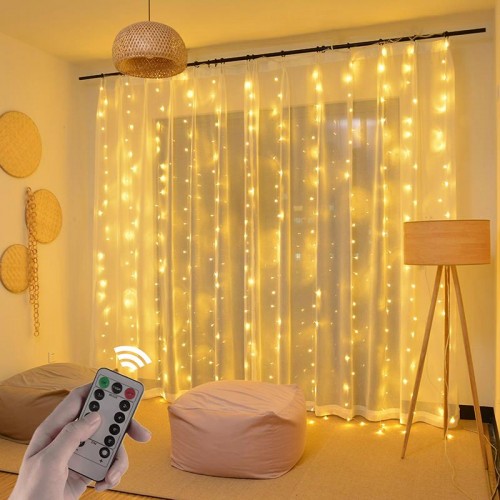 Exeo USB Perde Peri Led Kumandali Dekoratif Su Geçirmez Sarı Exeo USB Perde Peri Led Kumandali Dekoratif Su Geçirmez Sarı