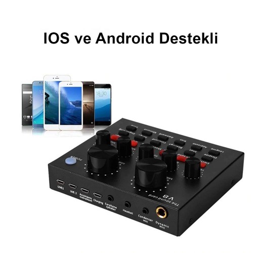Exeo V8 Profesyonel Harici Canlı Yayın Ses Kartı Mikrofon Mikseri Exeo V8 Profesyonel Harici Canlı Yayın Ses Kartı Mikrofon Mikseri