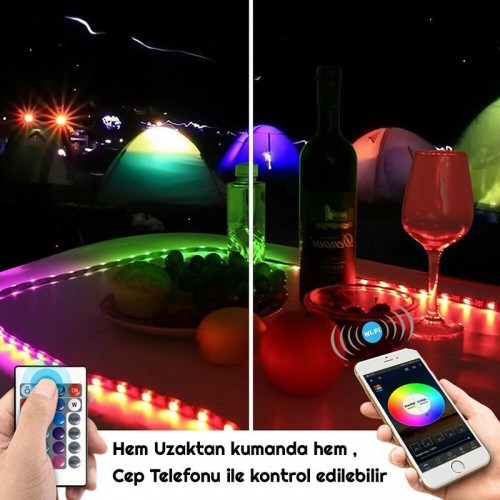 Exeo Wifi RGB 3 Çipli Şerit LED Işık Silikonlu Su Geçirmez 10 MT Exeo Wifi RGB 3 Çipli Şerit LED Işık Silikonlu Su Geçirmez 10 MT
