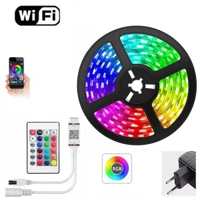 Exeo Wifi RGB 3 Çipli Şerit LED Işık Silikonlu Su Geçirmez 5 MT