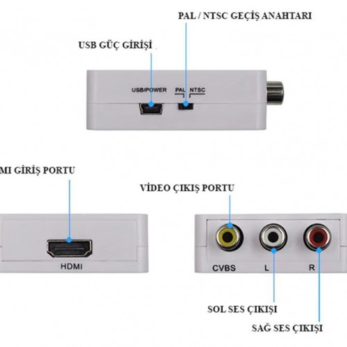 Tenon Hdmi To AV Dönüştürücü Adaptör 1080p Full Hd